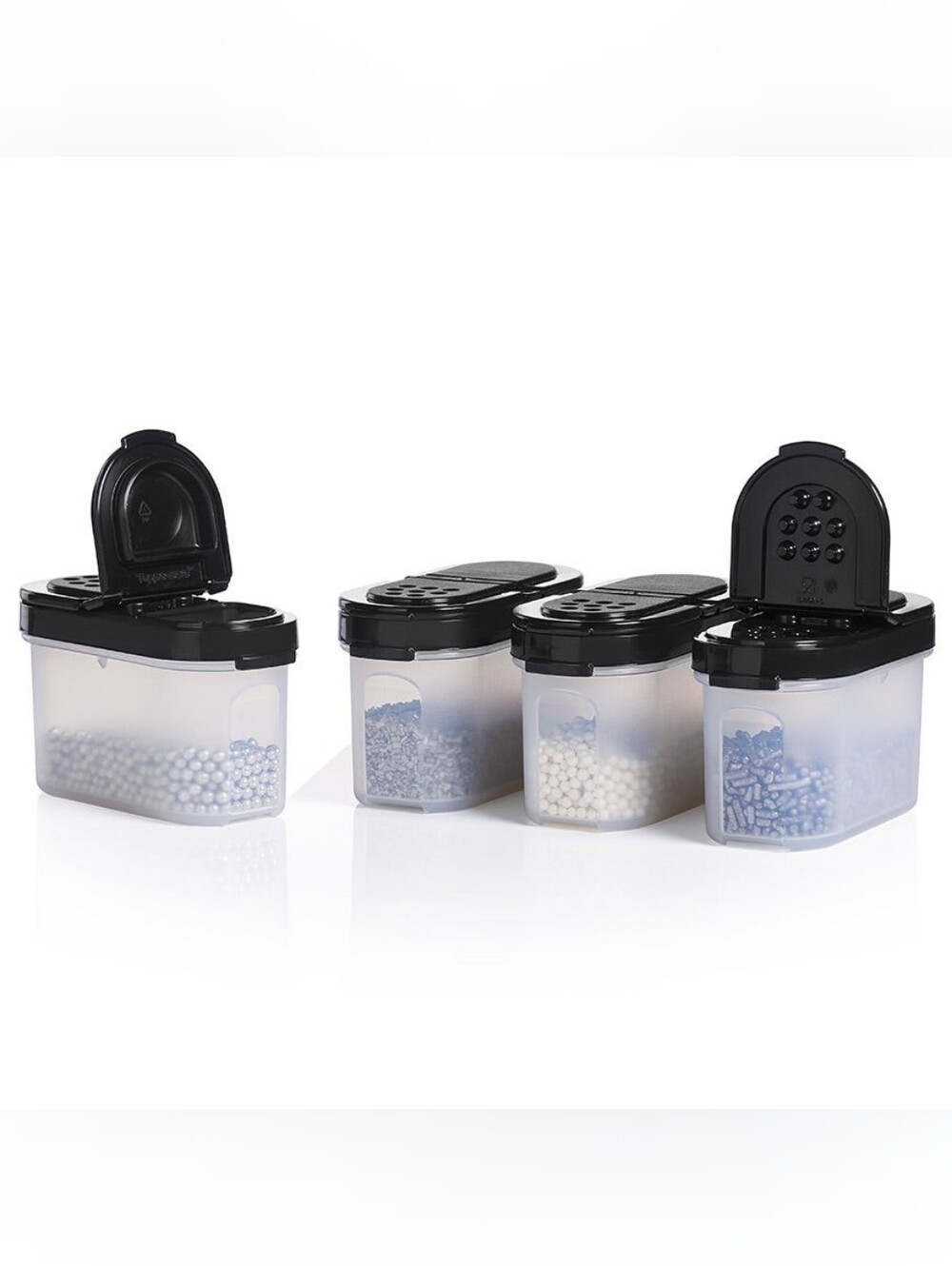 Tupperware Small Spice Keepers with Black Lids - Set of 4